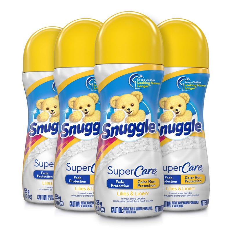 Snuggle SuperCare In-Wash Scent Booster, Lilies and Linen, Fade Protection and Color Run Protection, 9 Ounce, 4 Count - Image 1